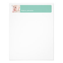 Teal band photo modern thank you flat note card invitations