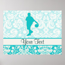 Teal Basketball Poster