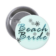 Teal Beach Bride Tshirts and Gifts Button
