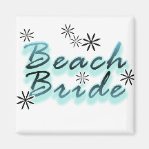 Teal Beach Bride Tshirts and Gifts Fridge Magnet