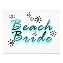 Teal Beach Bride Tshirts and Gifts Custom Invitation