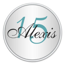 Teal, Black and Silver Quinceanera Envelope Seal