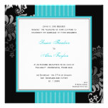 Teal & Black Ornate Pattern Wedding Invitation