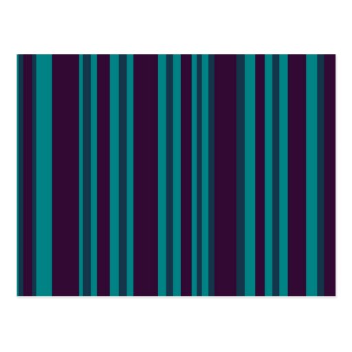 Teal blue and black stripes post cards