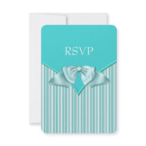 Teal Blue Bat Mitzvah RSVP Custom Invitations