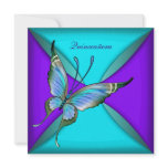 Teal Blue Butterfly Quinceanera 15th Birthday