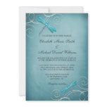 Teal Blue Dragonfly Swirls Wedding