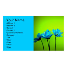 Teal Blue Gerber Daisies Lime Green Business Cards