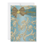 Teal Blue Gold Birthday Party Template invitations