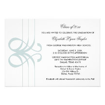 Teal Blue Graduation Announcement