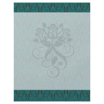 teal blue green swirl damask ornate pattern full colour flyer