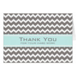 Teal Blue Grey Chevron Employee Appreciation Card