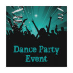 Teal Blue Jade Dance Party Event Crowd Rave Announcement