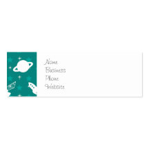 Teal Blue Outer Space Astronaut Planets Stars Business Card