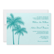 Teal Blue Palm Tree Tropical Wedding