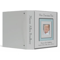 Teal Blue  Silver Baby Boy Photo Album Vinyl Binder