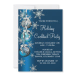 Teal Blue Snowflakes Ornaments Christmas Party