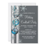 Teal Blue Snowflakes Ornaments Christmas Party