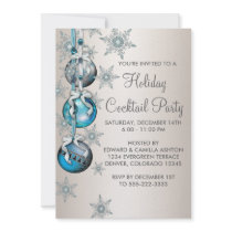 Teal Blue Snowflakes Ornaments Christmas Party