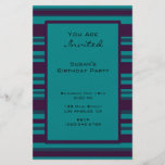 Teal blue stripes custom flyer