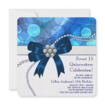 Teal Blue Sweet 15 Quinceanera Custom Invites