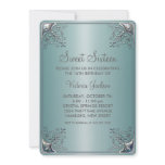 Teal Blue Sweet Sixteen Birthday Party invitations