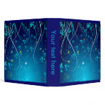 Teal Blue Swirl Streamers Notebook Binder