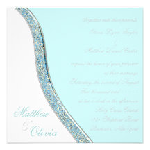 Teal Blue Wedding Announcements