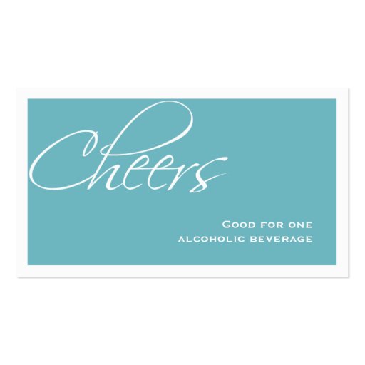 Teal blue wedding formal custom event drink ticket business cards