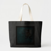 Teal blue with flowers photo template tote bag