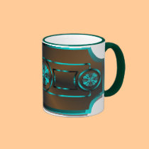 Teal & brown mugs