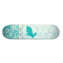 Teal Bunny Skateboard