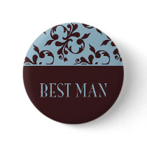 Teal & Chocolate Best Man Pin