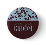 Teal & Chocolate Father of the Groom buttons