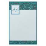 Teal Circle Stationary Customized Stationery