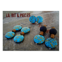 Teal Crack Earrings Business Cards