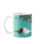Teal cute birds custom name bridal gift coffee mug