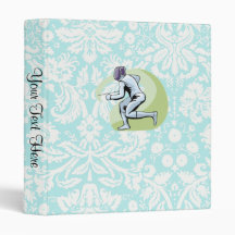 Teal Damask Pattern Fencing Binder