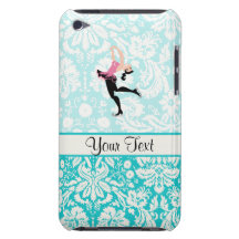 Teal Damask Pattern Ice Skating