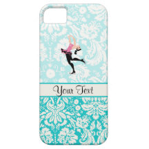 Teal Damask Pattern Ice Skating iPhone 5 Cover