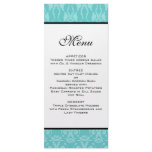 Teal Damask Wedding Menu Personalized Rack Card