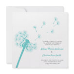Teal Dandelion Wedding Invitation