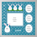 Teal Easter Bunny Scrapbook Page Print