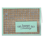 Teal et carte d'anniversaire de carrés