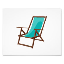 teal fabric beach chair.png photo print
