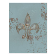 Teal Fleur De lis Postcard