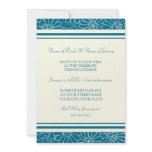 Teal Floral Photo Engagement Party Invitations