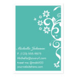 Teal Flower Personal QR Large Business Card business cards