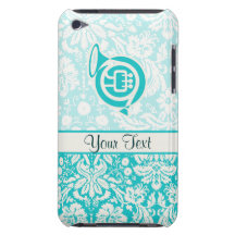 Teal French Horn iPod Case-Mate Cases