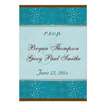 Teal Galaxy Wedding RSVP Invitations